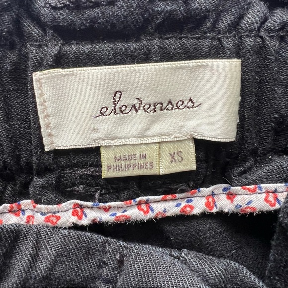 Women's Elevenses Black Linen High-Waisted Pants XS - Picture 8 of 9